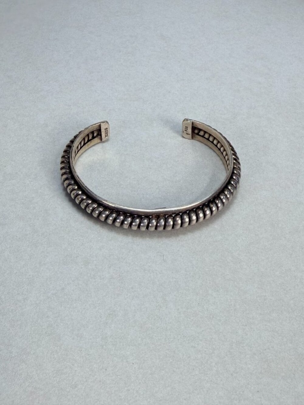 Vintage MWS Mexico 925 Sterling Silver Ribbed Cuff Bracelet Mark Wasserman - Picture 2 of 11